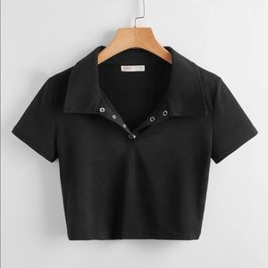 NWOT Collared Cropped T-Shirt